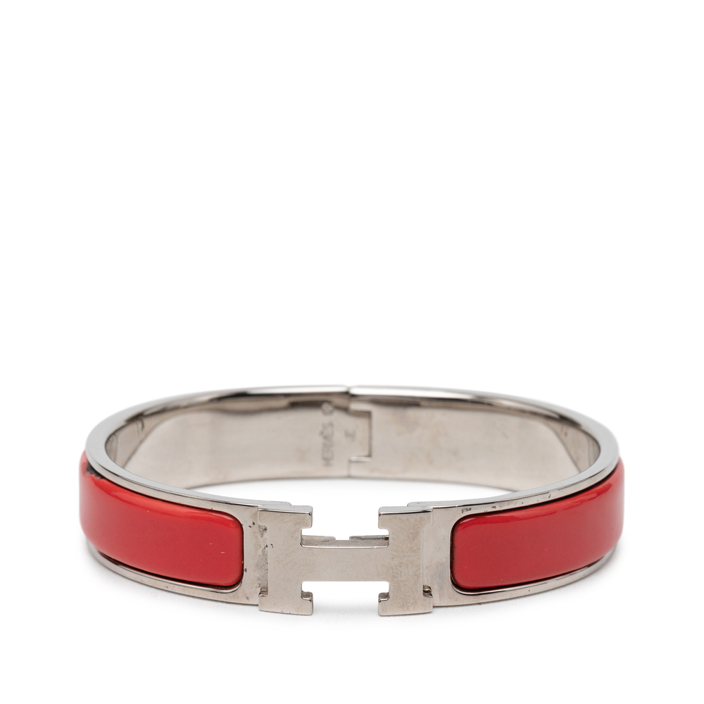 Pre-Loved Hermes Narrow Enamel Clic H Bracelet PM